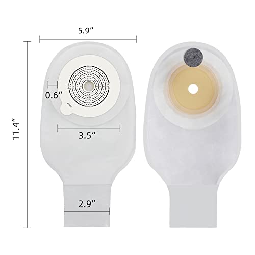 10 Pcs Colostomy Bags,Ostomy Supplies,One-Piece Drainable Pouches With Closure For Ostomy Ileostomy Stoma Care,Filter,Cut-To-Fit,Max 60Mm #TOP1