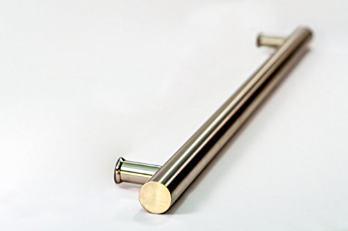 12 Inch Round Shape Stainless Steel Modern Contemporary Entry Door Handle Towel Bar Ladder Pull Shower Glass Sliding Barn Door Entrance Interior Exterior Door Pull Push Brush Nickel Satin Finish #TOP2