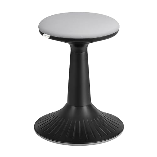 Image of SONGMICS Kids Wobble Chair 6-12Y, Active Sitting Stool with Focus Support, 18.1 inch Height 154 lb Capacity, Anti-Slip Base Tool-Free Assembly, Ink Black and Dove Gray UOSC010B01