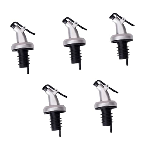 COLLBATH 5PCS Wine Pourer Nozzle for Oil Sauce Vinegar Bottles Easy to Use Kitchen Accessories for Restaurants Bars and Home Use