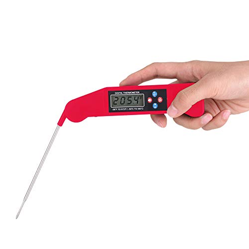 Nishore Termômetro digital de alimentos com função de transmissão de voz Retroiluminação Sonda dobrá