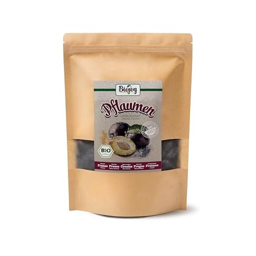 Biojoy Ciruelas secas BÍO, frutas enteras - sin hueso, sin azufre y sin azúcar (1 kg)