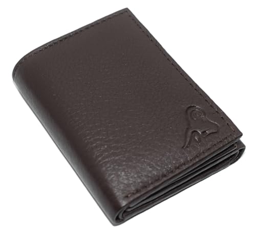 RFID Blocking Trifold Cowhide Leather Wallet for Men with Flap Up ID Holder (Brown)3