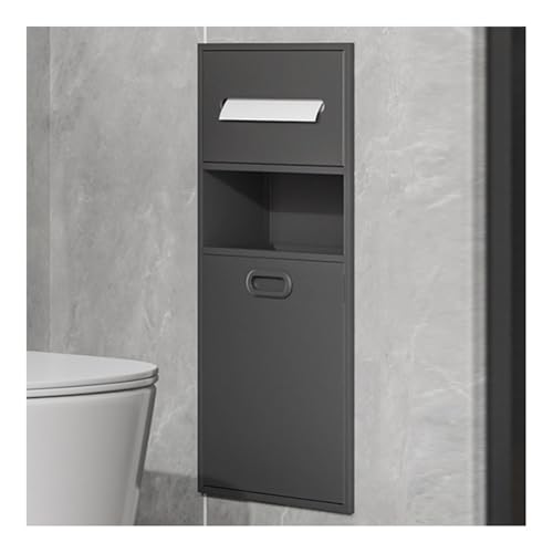 Recessed Shower Caddy Shelf Brushed Stainless Steel with Built-in Trash Bin for Space-Saving Bathroom Storage Modern Design Organizer
