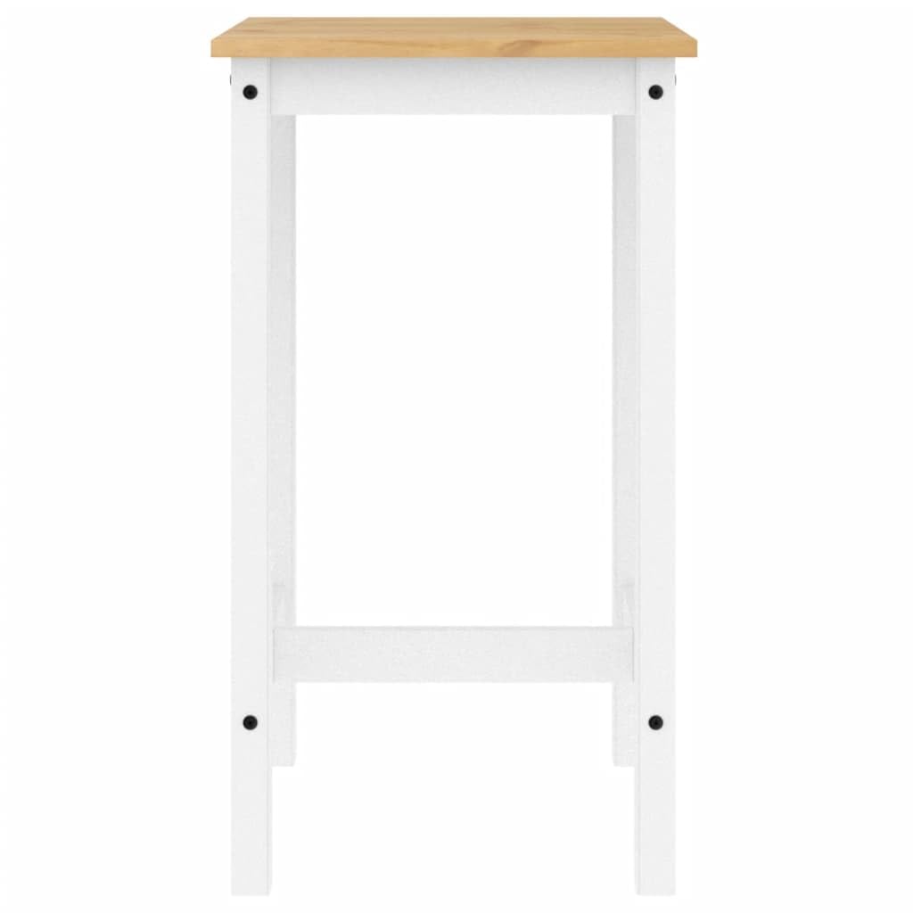 vidaXL Set de Bar 3 Piezas Madera Maciza de Pino Blanco, Set de Bar, Mesa y taburetes Altos, Mesa y sillas de Bar, Mesa y taburetes de Bar