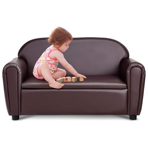 Costzon Kids Sofa w/Under Seat Storage Cover