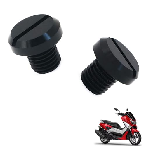 generisch 2PCS motorrad spiegel stopfen kompatibel mit Yamaha NMAX 125,Motorcycle rearview mirror blind plug tuning zubehör(black)