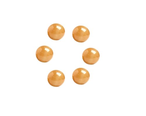 Natural Yellow Calcite Healing Crystal Sphere Balls Quartz Gemstones Small Size Pack of 6 for Healing, Reiki, Home Office Decoration, Jewelry Making (Yellow Calcite, 1.18