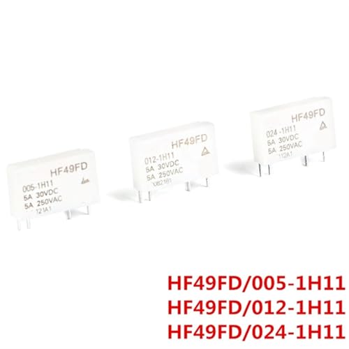 Relé 12V HF49FD-005-1H12 micro relé de 4 pines DC5V 5A para circuitos electrónicos 5 unidades 2