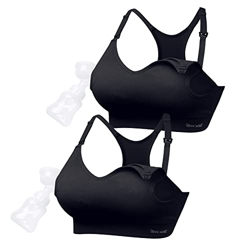 Image of 3AXE Pumping Bra for Breastfeeding Supportive Workout Racerback Nursing & Maternity Bra Wirefree Yoga Sport Bra