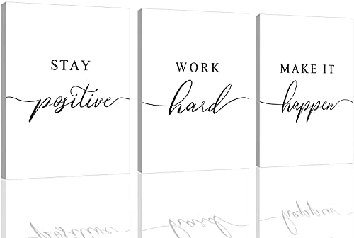 Framed Canvas Wall Art Work Quote, Office Wall Art Decor, Stay po...
