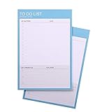 Phyxin Pack of 2 Daily to do Lists, Tear Off Desk Memo Pad,Daily Planner and Organizer,Undated,40 Sheets,7.3