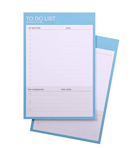 Phyxin Pack of 2 Daily to do Lists, Tear Off Desk Memo Pad,Daily Planner and Organizer,Undated,40 Sheets,7.3