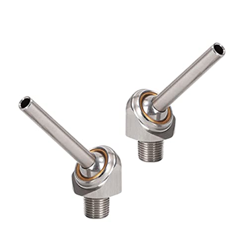 Pgfun TYXC0038-1/8PT-50I 2 Pcs 1/8 Inch Pt X 10/30/50Mm Coolant Pipe Adjustable 304 Stainless Steel Screw-In Coolant Nozzle High-Pressure Water Oil Cooling Tube cover