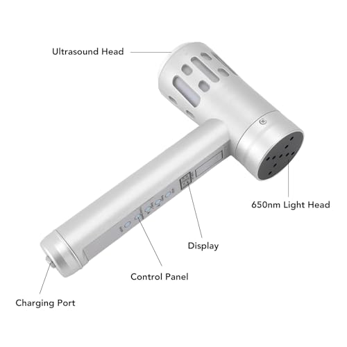2-in-1-Infrarot-Beleuchtungsgerät, Verbessert Die Durchblutung, 650-nm-LED-Infrarotlicht-Ultraschallgerät Zur Linderung von Muskel- Und Gelenkschmerzen, Silber, 100–240 V – Bild 7