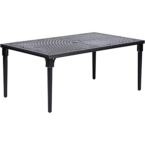 Hanover Brigantine Patio 40" X 70" Outdoor Table And 6 Sling Swivel Rocker Chairs (7 Piece) Dining Set, Tan #TOP5