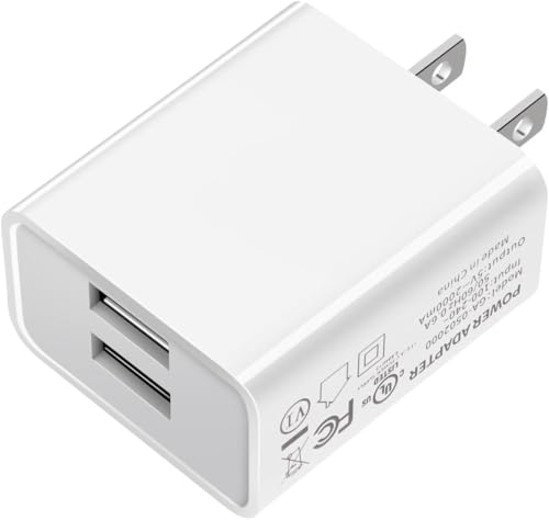 TicEaik Cargador de Carga Rápida 20W 2 en 1, Cargador 2 USB A 3.0, Compatible con iPhone 16 15 14 13 Pro XS X XR 8 Plus 7 iPad, Galaxy S10 S9 S8 S7 Note, LG, Xiaomi, Huawei, Motorola