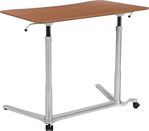 Flash Furniture Merritt Sit-Down, Stand-Up Cherry Computer Ergonomic Desk With 37.375"W Top (Adjustable Range 29" - 40.75") #TOP23