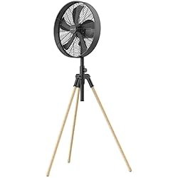 Newlux - Ventilador de Pie Tripod W3050 con 5 Aspas de Metal, Altura Regulable 120-130cm, Oscilación Automática 80º y 3 Velocidades. Ventilador de Trípode Plegable con Motor de Cobre 50W (Negro)