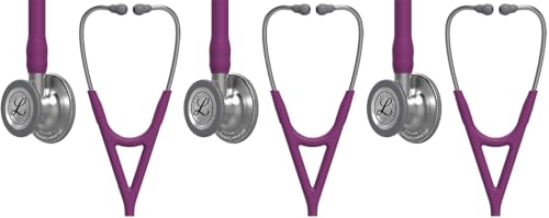 Image of 3M Littmann Cardiology IV Diagnostic Stethoscope, 6156, More Than 2X as Loud, Weighs Less, Stainless Steel Chestpiece, 27 inch Plum Tube One Size (Pack of 3)