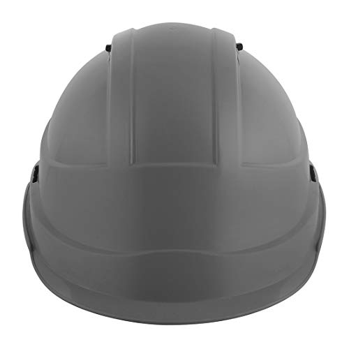 Image of KARAM PN542 Safety Helmet for Men Industrial & Construction Helmet | Ratchet Type Adjustment with Adjustable Chin Strap | Ventilation & Side Slot for Attachment | EN Certified Hard Hat | Apex Grey