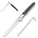 Coltello Pieghevole, Coltello Soccorso Portatile di Sopravvivenza per Campeggio attività all'Aperto, Lama in Acciaio Inossidabile M390 e Manico in Legno (Lama quadrata, Nero)