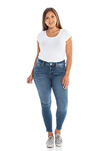 SLINK Jeans Plus Size Mid Rise Slim Denim Jean