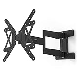 hama supporto da parete per tv con braccio girevole extra lungo fino a 72 cm (orientabile a 180°, inclinabile, supporto per tv da 32 a 65 pollici, per tv fino a 50 kg e vesa 400 x 400, con tasselli