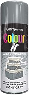 400ml Colour IT Light Grey Gloss All Purpose Interior Exterior Quick Drying Spray Paint