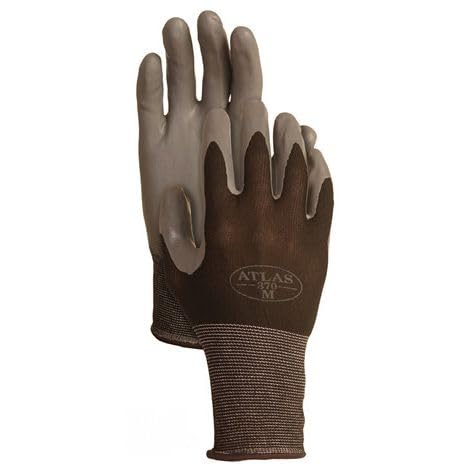 12 Pack Showa Atlas 370BXL-09 Nitrile Palm Coated with Nylon Liner Tough Gloves - X-Large