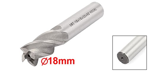 Image of uxcell 16mmx18mmx32mmx92mm Machining Cutting Tool Helical Groove 4 Flute Straight Shank Milling Cutter End Mill