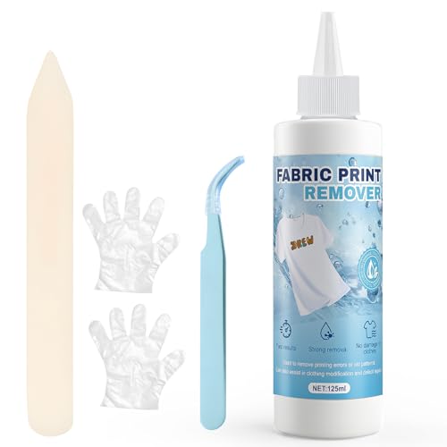 WEILAOK Dissolvant de Vinyle à Transfert Thermique pour Tissus, Dissolvant Rapide de Vinyle, Puissant Dissolvant de Résidus, Doux Suppression des Erreurs D'impression Sur les Textiles, 125ml