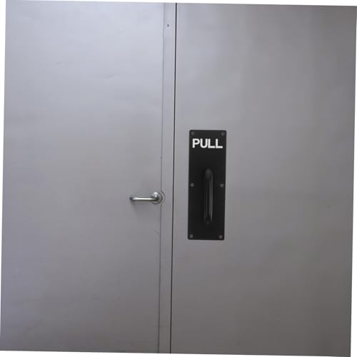 Poignée de porte push-pull acier inoxydable noir lot de 2 moderne - 6