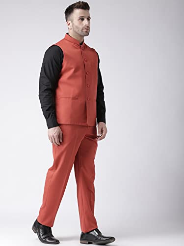 Image of hangup Men's Synthetic Notch Lapel Suit (2BasketTR Rust 38