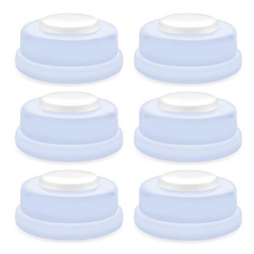 Image of Maymom Screw Lids Aka Travel Caps with Rewritable Sealing Disc Compatible with Avent, Maymom Wide Mouth Bottles; Cap Replace Avent Classic Bottle Screw Ring and Sealing Disc, 6pcs. (Blue)