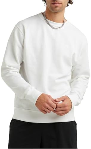 Champion Men's Powerblend Pullover Sweatshirt, White, Large - 4