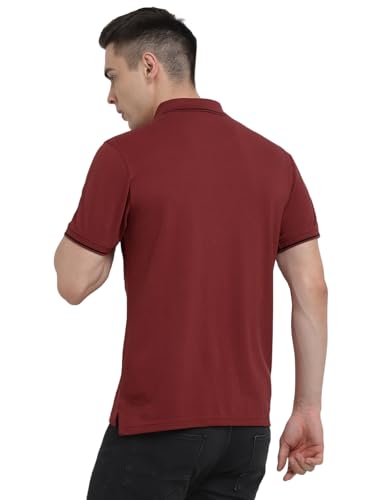 Image of Deniklo Men's Super Soft Half Sleeve T-Shirt | Regular Fit Solid Polo T Shirt for Men | Cotton Rich with Button Down Closure Type for Men |Rib Collar Polo T Shirt | Branded Polo T-Shirt for Men's