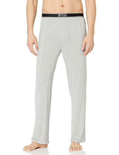 Hugo Boss BOSS Men's Micromodal Lounge Pant, Gray with Black, M
