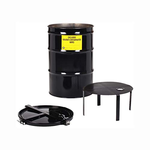 ENPAC 95-Gallon Poly SpillPack Drum with Slip-Top Lid, Black, Recycled Polyethylene, 55-Gallon Capacity
