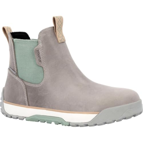 Image of Women's Waterproof Leather Ankle Deck Boot, Grey Iceberg, Size 11(M)