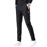 [Easykode] スキニーパンツ メンズ スリムフィット ズボン 人気 定番 ビジカジ スラックス ドライ 裏地付き 中薄 ボトムス サラサラ速乾 シャカパン スポーティ 美脚 細身 テーパードパンツ ストレッチ ナイロン ずぼん おしゃれ オフィスカジュアル ぱんつ かっこいい服 オールシーズン 春夏秋 black 32