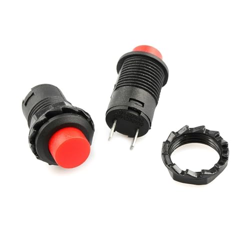 Interruptor de botón para domótica e iluminación del hogar con enclavamiento DS-428 rojo
