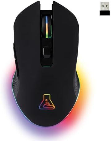 The G-Lab- Kult Helium - RATÓN Gaming - 800 a 6400 dpi Sensor óptico, Retroiluminación 7 Colores, 6 Botones - Cómodo y Ligero - PC/Mac/PS4/PS5 - Ratón Gaming inalambrico - Negro