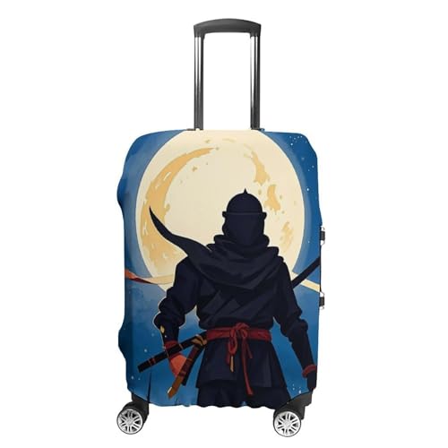 Carry on Luggage Cover Moonlight Watercolor Style Ninja Suitcase Covers for Luggages Tsa Approved Travel Luggage Sleeve Protector Elastic Suitcase Protector Anti-Scratch Washable Fits 19-30 Inch Case