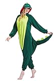 Magicalani Unisex Adult Animal Green Dinosaur Onesie Pajamas, Women's and Men's Anime Cosplay Sleepwear, One Piece Halloween Costume