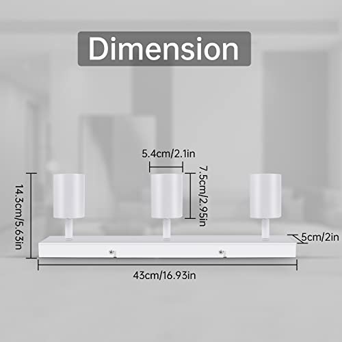 Kambo Weiß Strahler Deckenleuchte 3 Flammig LED - Schwenkbar Deckenstrahler GU10 - Modern Deckenlampe 3 Spot - Metall Wandstrahler Deckenspot Innen Wohnzimmer - Ohne Leuchtmittel