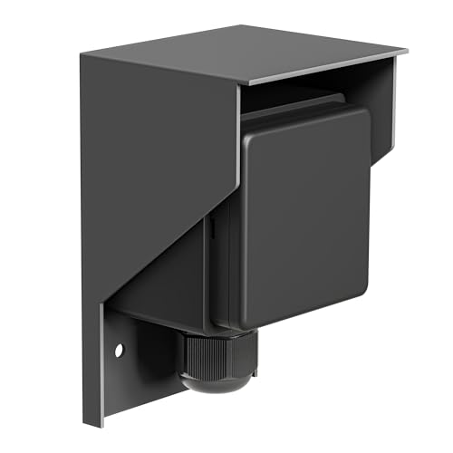 ledscom.de Außen-/Feuchtraumsteckdose PIWI Aufputz IP44 1-fach Schuko 16A/230V Edelstahl Kunststoff anthrazit