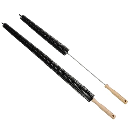 Armo® Pack Of 2 Long Radiator Brush Heavy Duty Flexible Radiator Brush With Wooden Handle Slim Long Reach Radiator Duster Dirt Lint Remover 120CM