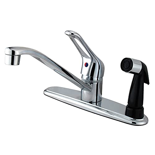 Best Cyber Monday ๐ฅ Kingston Brass KB563 Wyndham Single Loop Handle Kitchen Faucet with Deck Black Sprayer, 8-Inch, Polished Chrome Best Cyber Monday ๐ฅ Kingston Brass KB563 Wyndham Single Loop Handle Kitchen Faucet with Deck Black Sprayer, 8-Inch, Polished Chrome