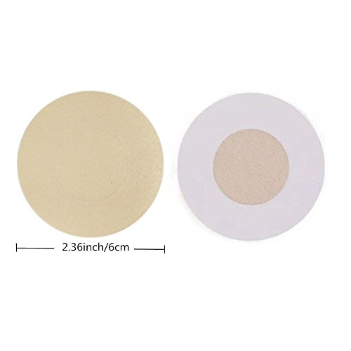 Nipple Breast Covers, Disposable Breast Pasties Adhesive Bra Nippleless Cover (Beige 20 Pairs Round)